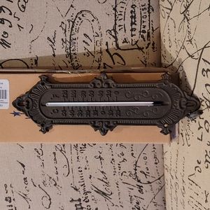 NWT cast iron outdoor thermometer.